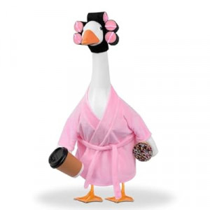yuboo Lady Porch Goose Outfit 23 Inch Pink Bathrobe, Winter Goose Clothes Valentines Porch Geese Acc…
