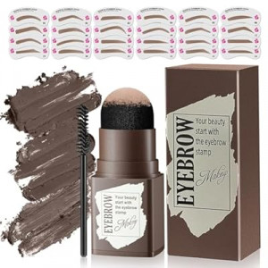 Eyebrow Stamp Stencil Kit - 24PCS Eyebrow Stencils for Perfect Brow, Eyebrow Stamp Long-lasting Water…