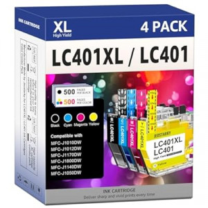 LC401XL Ink Cartridges Compatible for Brother Ink Cartridges LC401 LC401XL for Brother MFC-J1010DW…