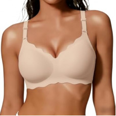 COCOMARTS Jelly Bras for Women No Underwire Scalloped Push Up Wireless Bralettes Seamless Soft Co…
