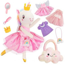 Unicorn Toys for Girls Age 4-6, Ballerina Doll Toys for Girls 3-5, Ballet Dress up Stuffed Animals Dol…