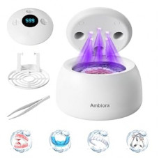 Ambiora 45kHz Ultrasonic Retainer Cleaner Machine, 200ML Denture Cleaner with 4 Cleaning Modes, Dig…