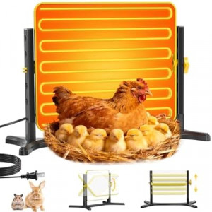Chicken Coop Heater, 50–158℉ Chick Heat Plate & Brooder Plate for Chicks, UL Certified Radiant Heat Panel wit…