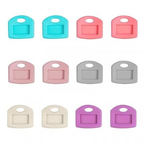 12-Pack 1-Inch Key Cap Covers with Labels Colorful Silicone Protectors for Standard House Keys 6 Assorted Co…
