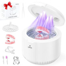 45kHz Ultrasonic Retainer Cleaner Machine, 200ML Dental Deep Cleaning Pod for Dentures, Aligners…