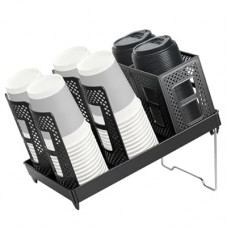 Coffee Cup Holder with Straw Organizer, Cup and Lid Holder, Upright Paper Cup Storage, Adjusta…