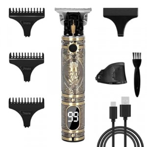 YLUIQDZL Hair Clippers,T-Blade Rechargeable Hair Trimmer with LCD Display,Cordless Professional Trim…