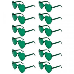 SKAHTOUF 12/20 Pairs Heart Shaped Sunglasses, Colorful Transparent Fun Glasses for Festival Party Favor & P…