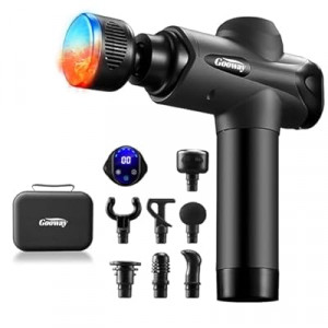 Gooway Deep Tissue Massage Gun with Heat & Cold Head, 13mm Percussion Muscle Massager for Ath…