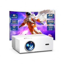 [Auto Focus & High Brightness] Outdoor Projector with WiFi and Bluetooth, Native 1080P Movie Proj…