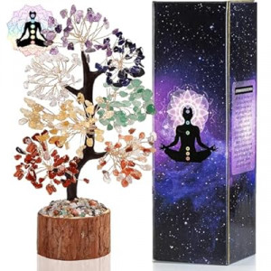 RYANER 7 Chakra Tree of Life Crystal Tree Decor, Good Luck Healing Crystals & Stones, Spiritual Home…