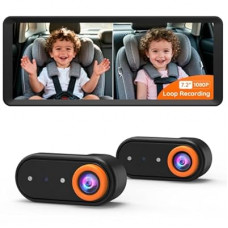 Luckview BM5 MAX 1080P HD Dual Baby Car Camera with Recording, 7.2” Split Screen Monitor for 2 Kids, Dua…