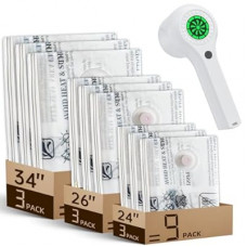 Travel Vacuum Storage Bags with Cordless Rechargeable Pump, Space Saver Compression Packing Season…