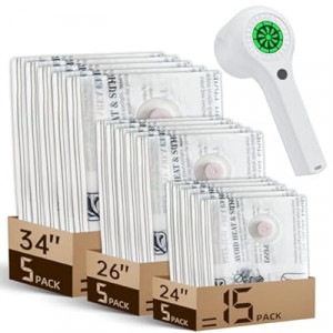 Travel Vacuum Storage Bags with Cordless Rechargeable Pump, Space Saver Compression Packing Season…