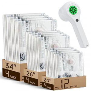 Travel Vacuum Storage Bags with Cordless Rechargeable Pump, Space Saver Compression Packing Season…