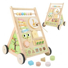 Wooden Baby Walker with Wheels Baby Push Walker for Boys Girls 6-12 Months Wooden Walker Activity Ce…