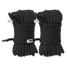 32 Feet 8 mm Soft Silk Rope Durable Multipurpose Long Satin Braided Twisted Rope (Black)