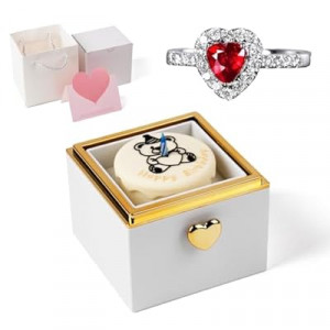 mountova Valentine’s Day Gift for Her，Creative Birthday Surprise Cake Box with a Built-in Surprise Button…