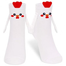 FunisFun Chicken Socks with Magnetic Holding Hands Funny Animal Crazy Socks for Women Ide…