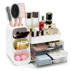 Makeup Organizer Countertop, Spacious Cosmetic Display Case with Makeup Brush Holder, Perfect Vanit…