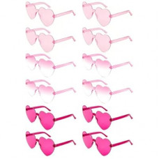 SKAHTOUF 12/20 Pairs Heart Shaped Sunglasses, Colorful Transparent Fun Glasses for Festival Party Favor & P…