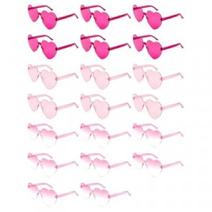 SKAHTOUF 12/20 Pairs Heart Shaped Sunglasses, Colorful Transparent Fun Glasses for Festival Party Favor & P…