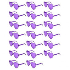 SKAHTOUF 12/20 Pairs Heart Shaped Sunglasses, Colorful Transparent Fun Glasses for Festival Party Favor & P…