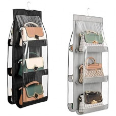 ZB.soar Handbag Purse Organizer,2Pcs 6 Pockets Upgrade Dust Proof Purse Organizer Closet,…