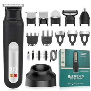 SUNNOW Electric 5-in-1 Body Hair Trimmer - Groin Trimmer for Men -Beard Trimmer for Men - Wet/Dry S…