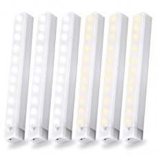 6 Pack Motion Sensor Under Cabinet Light, Magnetic Rechargeable Warm White 2 Color Under Counter Light,…