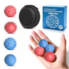 Silicone Magnetic Balls Fidget Toys for Adults Teens ,4PCS Sensory Attraction Balls with Textures Shell…