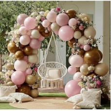 Pink Brown Balloon Arch Kit Double Stuffed Light Dusty Rose Pink Mauve Tan Sand White Cream Nude Balloo…