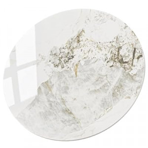 SSTBLEV Table Top 23.6″ Round Ivory Sintered Stone - Heat Scratch Stain Resistant for Dining Office Bar Pati…