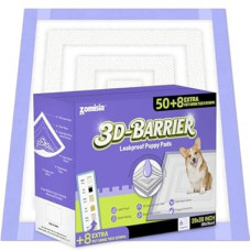 ZOMISIA 3D-Barrier Puppy Pee Pads for Dogs, 12 Cups Absorb & Rise Puffy Gel-Wall Leak-Proof, 26