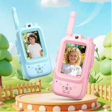 Video Walkie Talkies for Kids, 2 Pack Walkie Talkies with Screen, Rechargeable Kids Walkies Talkies,…