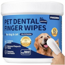 PHASORRA Dog Dental Care Wipes - 60Ct Tooth Brushing kit, Heavy Duty Teeth Cleaning for…
