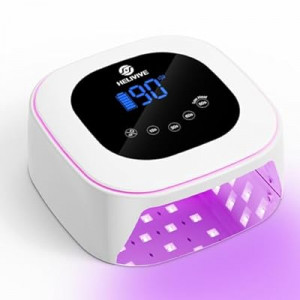 HELIVIVE Cordless UV LED Nail Lamp, 80W Rechargeable Nail Dryer with 4 Timers, Atmosphere Light & Mirror…