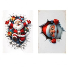 2-pack vintage country style Santa Claus themed metal tin sign decorative plaques - Size: 12 x 8 inc…