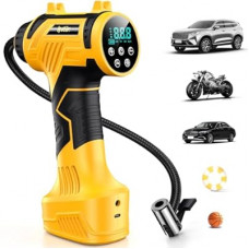 Tire Inflator Portable Air Compressor Built-in Battery - Corded/Cordless Tire Inflator - 9600 mAh & 12V DC,…