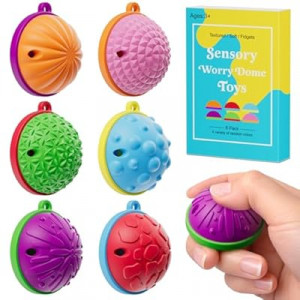 Fidget Toys for Adults Kids,6PCS Sensory Worry Dome Toys for Stress Anxiety Autistic ADHD, Calm Down…