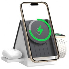 3-in-1 Wireless Charging Station with Soft Touch Night Light, 15W Fast Charger Stand for iPhone, Apple W…