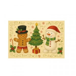 Carastora Christmas Snowman and Gingerbread Man Pattern Decorative Doormat/Anti-Fatigue Mat, 20 x 31i…