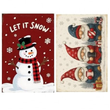 Carastora 2-pack Vintage Christmas Metal Tin Signs, 8×12 inches, featuring snowmen and gnomes, su…
