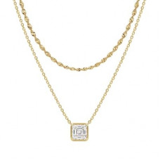 TONTMY STUDIOS Layered Gold Necklace for Women 14K Gold Plated Small Dainty CZ Pendant Layering…