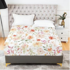 YIYEA Floral Fitted Sheet Only, Premium Double Brushed Microfiber Deep Pocket Fitted Sheet Queen Si…
