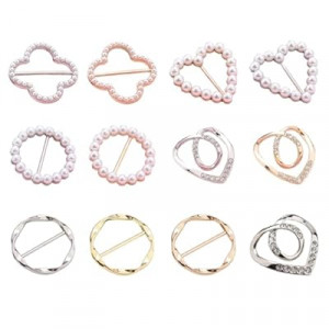 Scarf Rings Shirt Clips, T-Shirt Tie Clips for Women, Cute Scarf Ring and Slides for Scarves, Clothing Accesso…