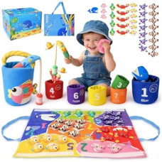 Montessori Toys for 1 Year Old, Upgrade Fishing Game Toys for Toddlers 1-3, Educational Baby Toy…