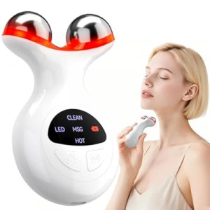 Micro-Current Facial Beauty Device，Red Light Therapy for Wrinkles & Firming，LED Face Massager Tool…