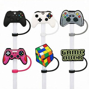 10mm Straw Covers Tips for Stanley Cup, Reusable Drinking STopper,6 PCS Silicone Straw Toppers for Tum…