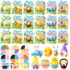 Capoda 18 Sets Easter DIY Craft Kit Easter Air Dry Clay Kit Bunny Eggs DIY Arts and Crafts Modeling Clay…